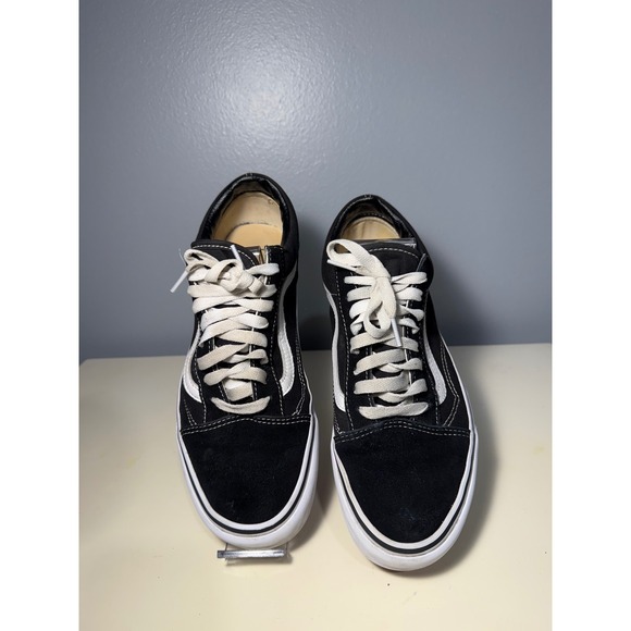 Vans Old Skool Black White Suede Canvas Skate Shoes Men 8.5 - Picture 2 of 9